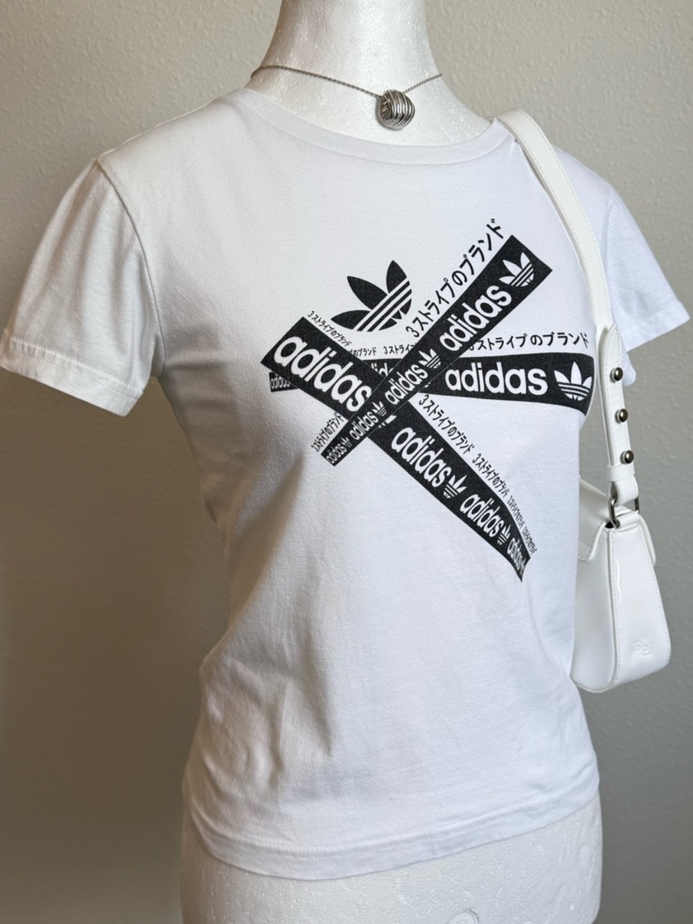 Adidas Trefoil Stripes Graphic Baby Tee Katakana Edition Sporty Tokyo Streetwear